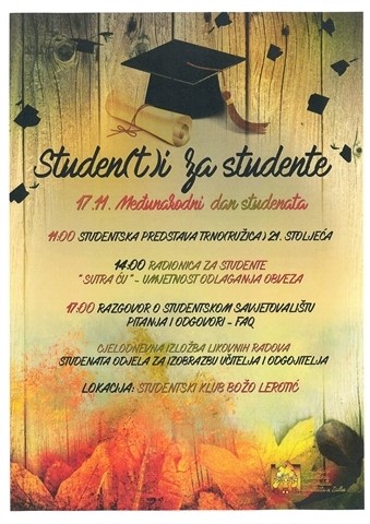 Međunarodni dan studenata – 17. studenoga u studentskom klubu “Božo Lerotić” “Studen(t)i za studente”
